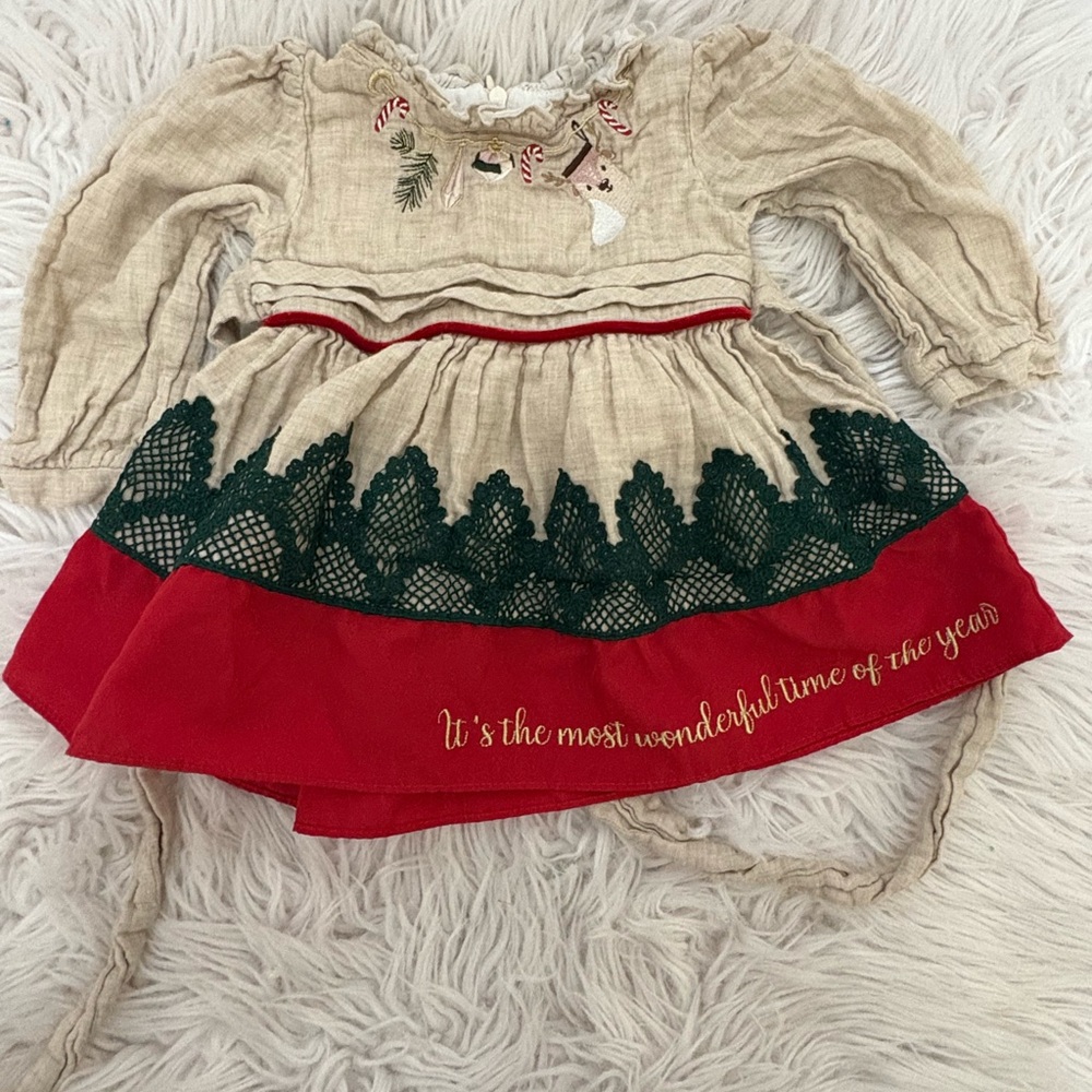 Festive Kids Dress with Embroidered Details